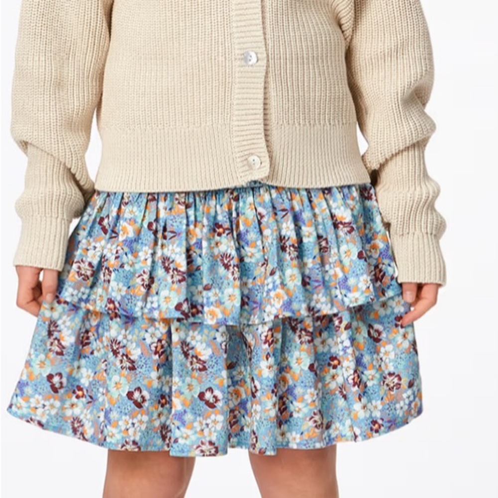 Floral Blue and Purple Women's Skirt
